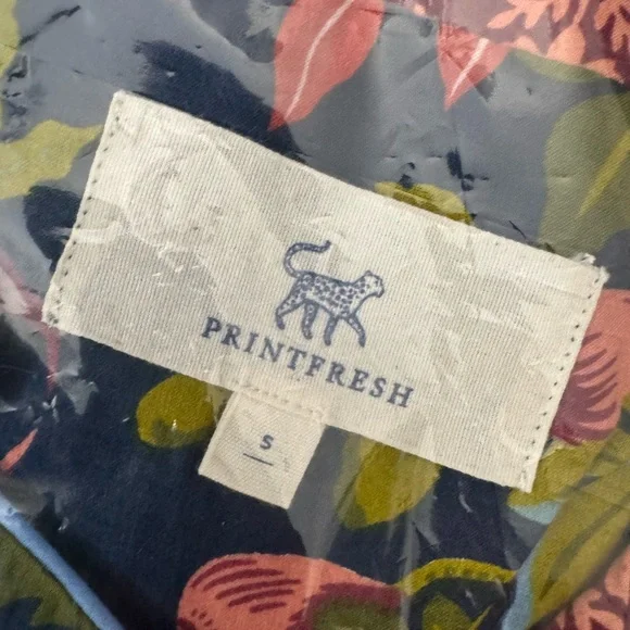 Printfresh Pomme & Poir Long Sleeve Pajama Top Size S Fruit & Floral TOP ONLY - Picture 4 of 5